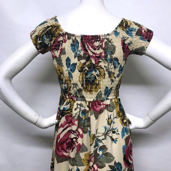 BAND Of GYPSIES Floral Smocked Slit Maxi Dress M S - Picture 9 of 11